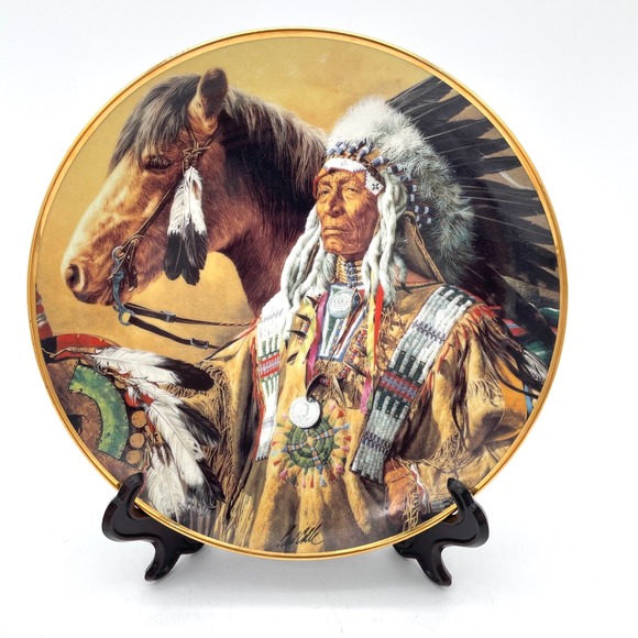 Franklin Mint Other - Franklin Mint Collector Plate Pride of the Sioux Paul Calle 8in Gold Rim EX